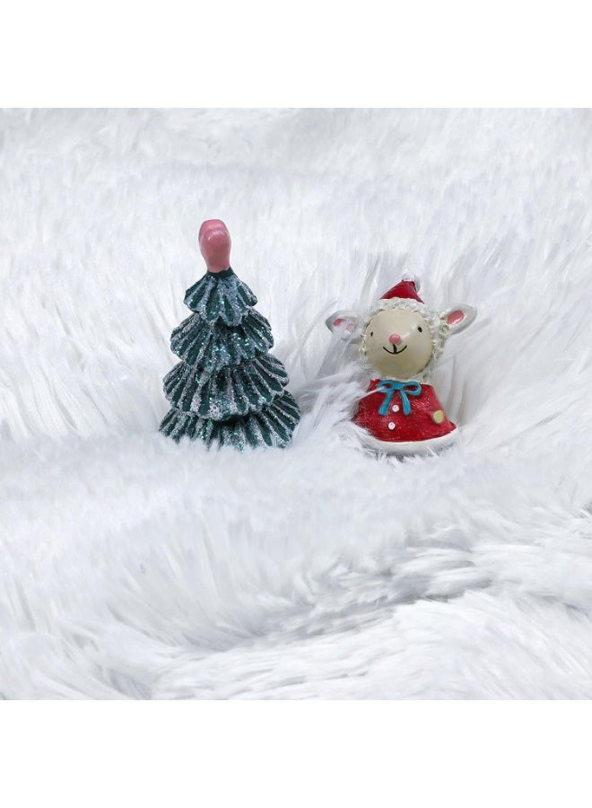 White Round Rug for Bedroom,Fluffy Circle Rug 1.2mX1.2m for Kids Room,Furry Carpet for Teen's Room,Shaggy Throw Rug for Nursery Room,Fuzzy Plush Rug for Dorm,White Carpet,Cute Room Decor for Baby - Image 4